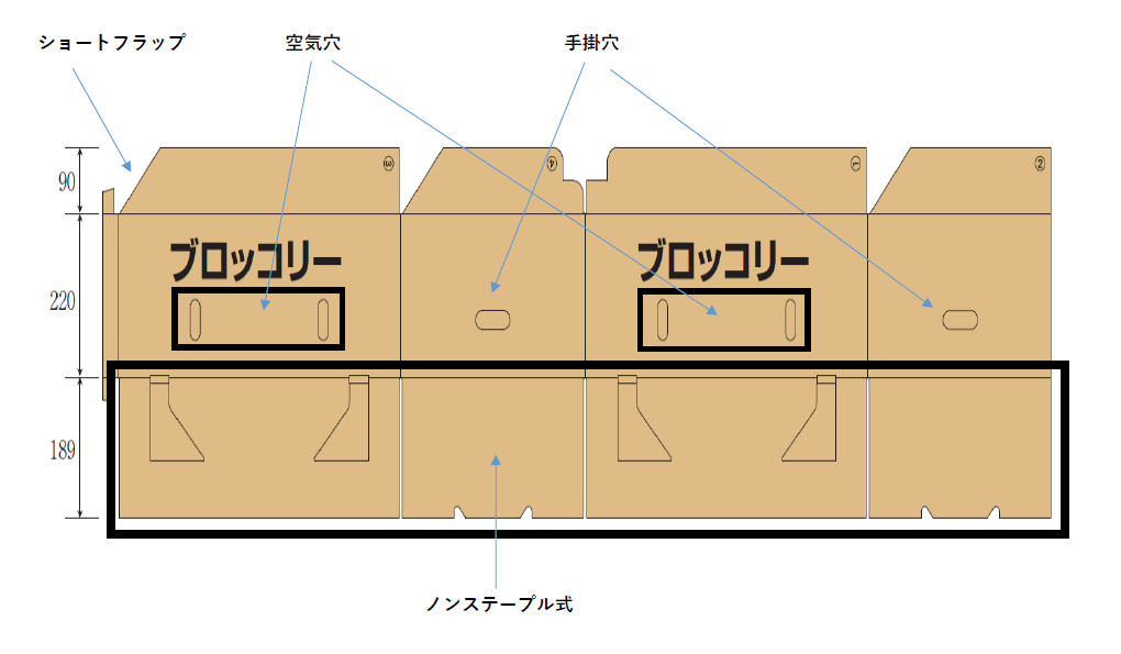 ブロッコリー用段ボール